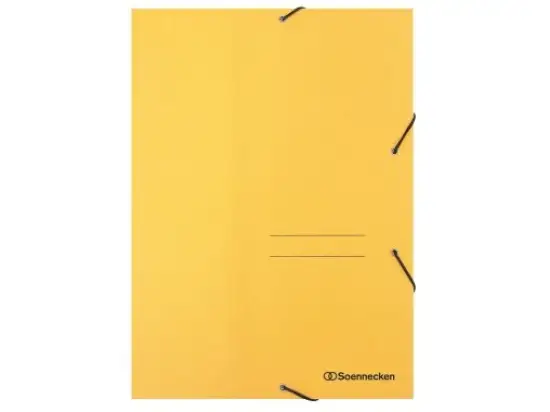 Eckspannermappe Soennecken 125207510 1471 A4 gelb 390g Karton mit 3 Jurisklappen und Gummizug