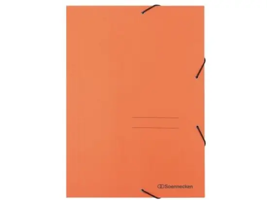 Eckspannermappe Soennecken 125207520 1475 A4 orange 390g Karton 3 Jurisklappen und Gummizug