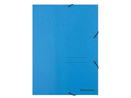 Eckspannermappe Soennecken 125207550 1473 A4 blau 390g Karton mit 3 Jurisklappen und Gummizug