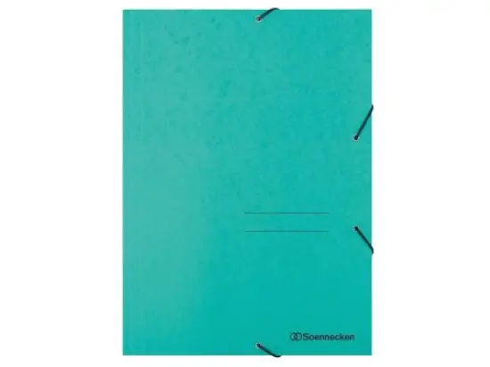 Eckspannermappe Soennecken 125207560 1474 A4 grün 390g Karton mit 3 Jurisklappen und Gummizug