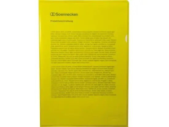 Sichthüllen Soennecken 126069510 1512 A4 gelb 120my PP genarbt, Pack 100 Stk
