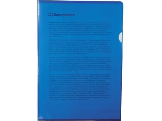 Sichthüllen Soennecken 126069550 1514 A4 blau 120my PP genarbt, Pack 100 Stk