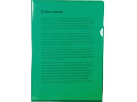 Sichthüllen Soennecken 126069560 1513 A4 grün 120my PP genarbt, Pack 100 Stk