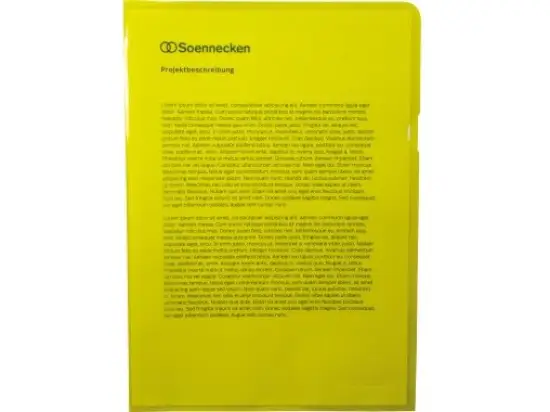 Sichthüllen Soennecken 126070010 1467 A4 gelb 150my PP glatt, Pack 50 Stk