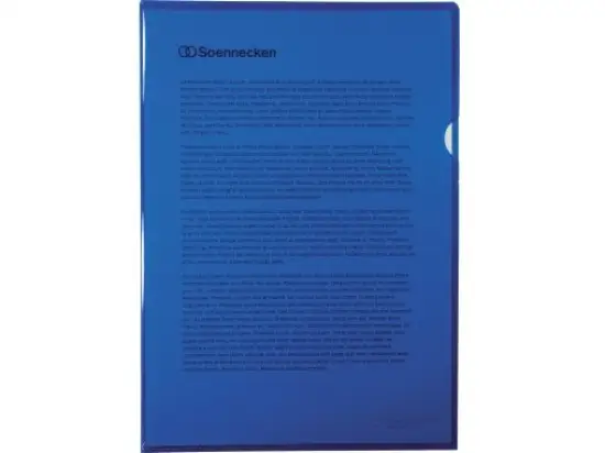 Sichthüllen Soennecken 126070050 1469 A4 blau 150my PP glatt, Pack 50 Stk