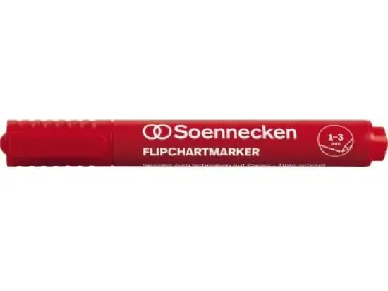 Flipchartmarker Soennecken 155011730 3075 1-3mm, Rundspitze, rot