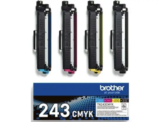 Farbtonerkassette Brother TN243CMYK 243 Multipack, je 1 x schwarz, cyan, magenta, gelb je 1.000 Seiten