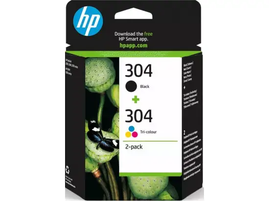 Tintenpatrone HP 3JB05AE 304 Multipack, je 1 x schwarz + farbig