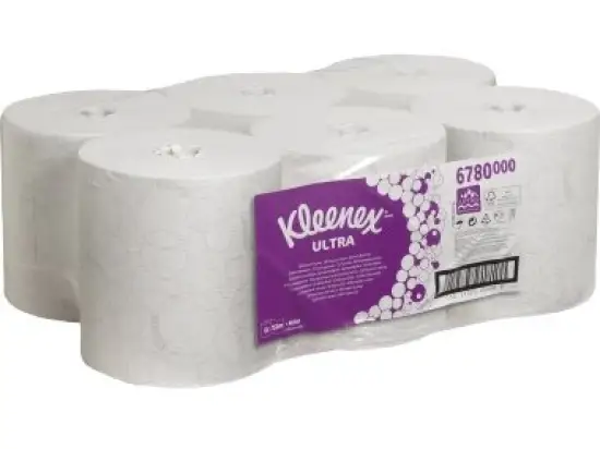 Rollenhandtücher Kimberly-Clark 6780 Kleenex Ultra weiß 2-lagig 19,8cmx150m, Pack 6 Rollen
