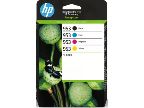 Tintenpatrone HP 6ZC69AE 953 Multipack, je 1 x schwarz, cyan, magenta, gelb, 3x700+1x1000 Seiten