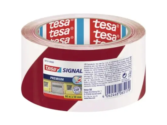 Markierungsklebeband Tesa 58131-00000-00 Signal Premium 50mm x 66m, Kunststoff (PVC), rot/weiß bedruckt