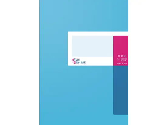 Geschäftsbuch König & Ebhardt 86-14111 8614111 A4, 80 Seiten, liniert, Karton, magenta/hellblau