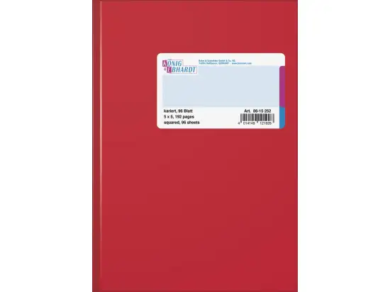 Geschäftsbuch König & Ebhardt 86-15252 8615252 A5, 192 Seiten, kariert, Kunststoff, rot
