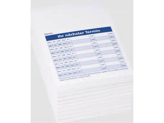 Terminzettel König & Ebhardt 86-55651 8655651 A7 Druck weiß/blau Block 50 Blatt, Pack 10 Blöcke