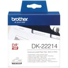 Endlosetiketten Brother DK-22214 Rolle 12 mm x 30,48 m, selbstklebend, weiß