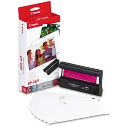 Papier Canon 7737A001 KP-36IP 10x15cm, mit Postkarten, inkl. Farbkartusche, Pack 36 Blatt