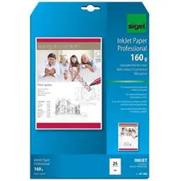 Papier Sigel IP186 A4, 160g, weiß, Pack 25 Blatt