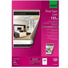 Papier Sigel LP341 A4, 135g, hochweiß Glossy, Pack 200 Blatt