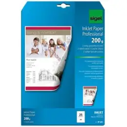Papier Sigel IP681 A4, 200g, weiß, beidseitig bedruckbar, Pack 25 Blatt
