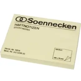 Haftnotiz Soennecken 111115810 5814 100 x 75 mm, Block mit 100 Blatt, gelb