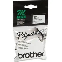 Schriftband-Kassette Brother M-K231BZ schwarz auf weiß 12mm/8m nicht laminiert