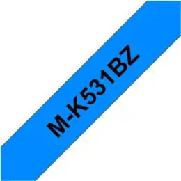 Schriftband-Kassette Brother MK531BZ schwarz auf blau 12mm/8m nicht laminiert