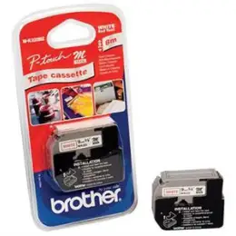 Schriftband-Kassette Brother MK222BZ rot auf weiß 9mm/8m nicht laminiert