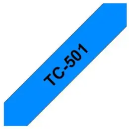 Schriftband-Kassette Brother TC-501 schwarz auf blau 12mm/7,7m laminiert