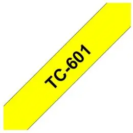Schriftband-Kassette Brother TC-601 schwarz auf gelb 12mm/7,7m laminiert