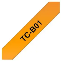 Schriftband-Kassette Brother TC-B01 schwarz auf signalorange 12mm/6,7m laminiert