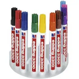 Permanentmarker Edding 3300 4-3300-10 1-5mm, Keilspitze, 10er-Set, schwarz, rot, blau, grün, gelb, orange, braun, violett, rosa, hellblau