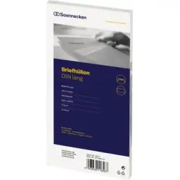 Briefumschlag Soennecken 327666101 2073 DIN lang ohne Fenster nassklebend weiß 75g, Pack 25 Stk