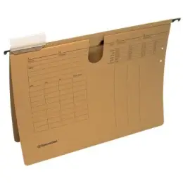 Hängehefter Soennecken 122110572 2049 Karton, kaufmännische Heftung, naturbraun, Sichtreiter, Pack 25 Stk