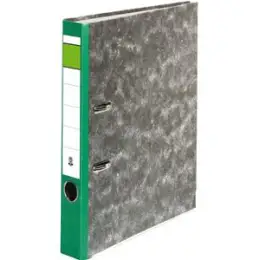 Ordner 120007060 A4, 50mm, Pappe/Wolkenmarmor, grüner Rücken