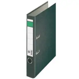 Ordner 120007000 A4, 50mm, Pappe/Wolkenmarmor, schwarz, grüner Balken