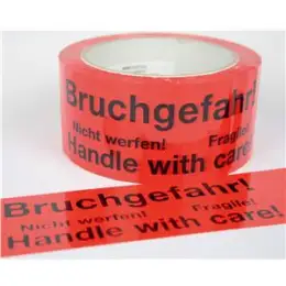 Packband "Bruchgefahr" 164222230 50 mm x 66 m, Kunststoff (PP), orangerot mit schwarzem Aufdruck