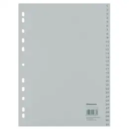 Zahlen-Register Soennecken 121056700 1525 A4 Zahlen 1-31 Kunststoff (PP), grau