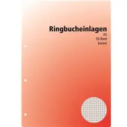 Ringbucheinlage Landre 100050496 A5, kariert, Pack 50 Blatt