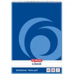 Spiralblock Herlitz 110510 A5 liniert 50 Blatt pro-Aqua, Pack 10 Stk
