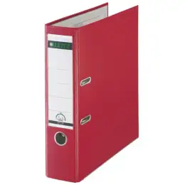 Ordner Leitz 1010-50-25 10105025 A4, 80mm, Pappe/PP-Folie, Wechselfenster, rot