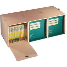 Archivschachtel Leitz 6080-00-00 60800000 braun 82,5x28,5x37cm für Einstellmappen, Pack 5 Stk