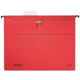 Hängehefter Leitz 1984-00-25 19840025 Alpha Karton 275g, kaufmännische Heftung, rot, Pack 25 Stk