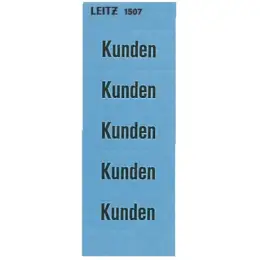 Inhaltsschild Leitz 1507-00-00 15070000 Kunden, 60 x 25,5 mm, Papier, blau, selbstklebend, Pack 100 Stk/20 Blatt