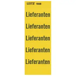 Inhaltsschild Leitz 1508-00-00 15080000 Lieferanten, 60 x 25,5 mm, Papier, gelb, selbstklebend, Pack 100 Stk/20 Blatt
