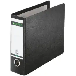 Ordner Leitz 1071-00-00 10710000 1/6-DIN, 77mm, Hartpappe/Wolkenmarmor, schwarz