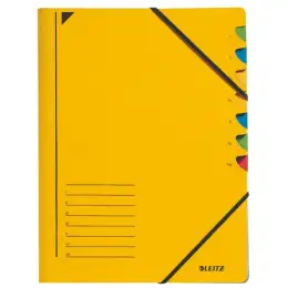 Ordnungsmappe Leitz 3907-00-15 39070015 A4, 7-Fächer, Gummizug, Colorspan-Karton-Einband 430g, gelb