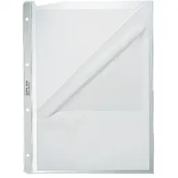 Prospekthüllen Leitz 4780-00-03 47800003 A4 130my Kunststoff (PP) genarbt, oben und Lochrand offen, Pack 100 Stk