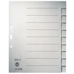 Blanko-Register Leitz 1221-00-85 12210085 A4 10teilig Papier grau Tabs verstärkt, Pack 20 Stk