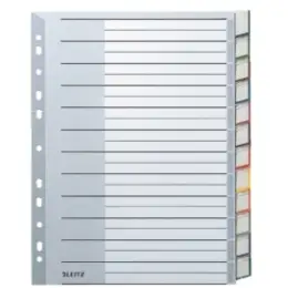 Blanko-Register Leitz 1274-00-00 12740000 A4 12-teilig Kunststoff (PP) grau Taben auswechselbar Überbreite