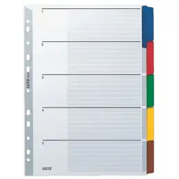 Blanko-Register Leitz 4320-00-00 43200000 A4 5-teilig Karton/Pappe Taben mehrfarbig und verstärkt